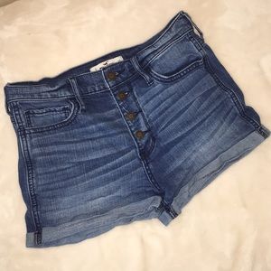 hollister high waisted denim shorts